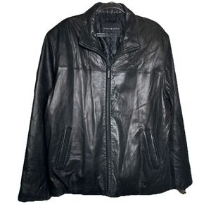 Jhane Barnes Jacket Mens 40 New Zealand Lamb 100% Genuine Leather Full Zip